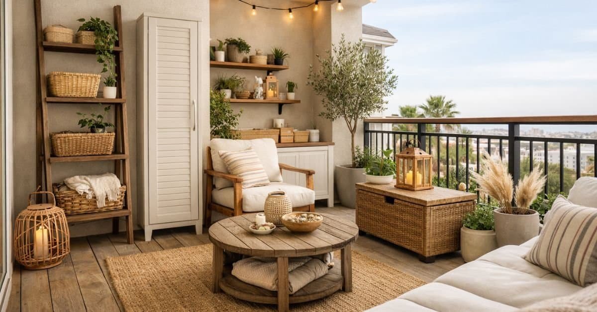Best Balcony Storage Ideas For Renters With No-Drill Fixes
